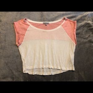 Charlotte Russe Pink and White Crop Top